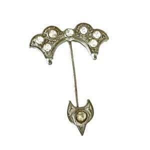 20s 30s Vintage Art Deco Jabot Pin or Hat Pin with Rhinestones